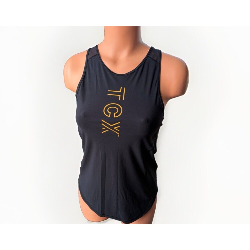 Lululemon Life Time Fitness TCX Sculpt Tank Top Black Gold Size 2 Activewear